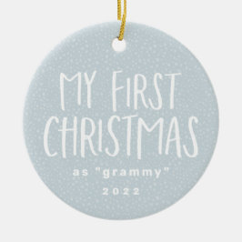 祖母の初めてのクリスマスパーソナライズされた写真 セラミックオーナメント