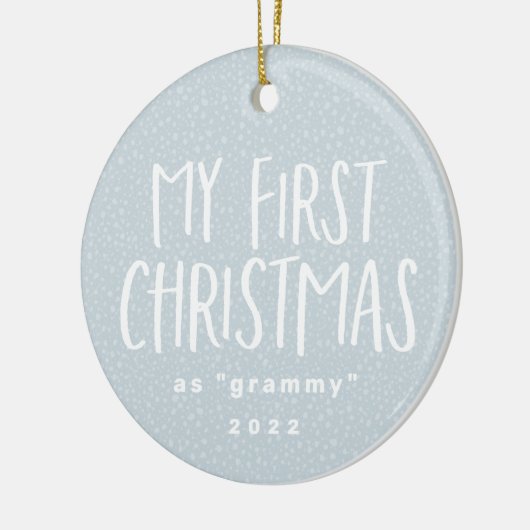祖母の初めてのクリスマスパーソナライズされた写真 セラミックオーナメント (左)