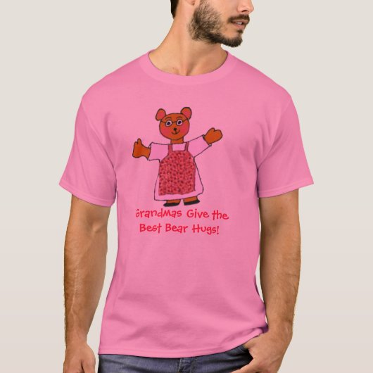 祖母の力強い抱擁-祖母くま Tシャツ (正面)