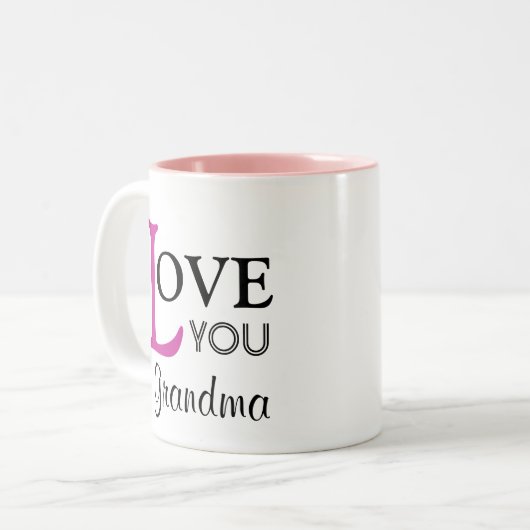 祖母の名前をカスタムする愛して下さい ツートーンマグカップ (正面左)