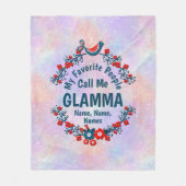 祖母の名前を変更する子供を追加 – お気に入りの人 フリースブランケット (正面)