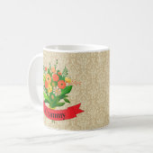 祖母の名前を変更グラミー奈々祖母の花 コーヒーマグカップ (正面左)