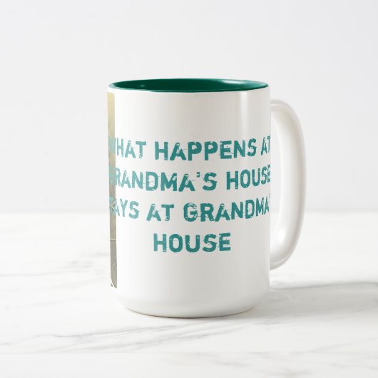 祖母の家の母の日のコーヒー茶マグ ツートーンマグカップ (正面右)