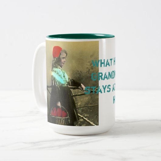 祖母の家の母の日のコーヒー茶マグ ツートーンマグカップ (正面左)