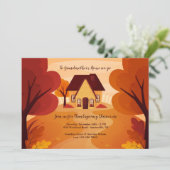 祖母の家サンクスギビングディナー招待状 招待状 (スタンド正面)