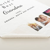 祖母の家族の写真コラージュ白 シェルパブランケット (3/4)