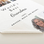 祖母の家族の写真コラージュ白 シェルパブランケット (3/4)