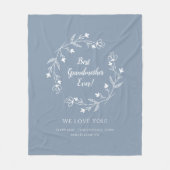 祖母の家族の形見グランドキッズダスティブルー フリースブランケット (正面)