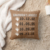 祖母の小さい天使- 4人の孫-バーラップ クッション (ブランケット)