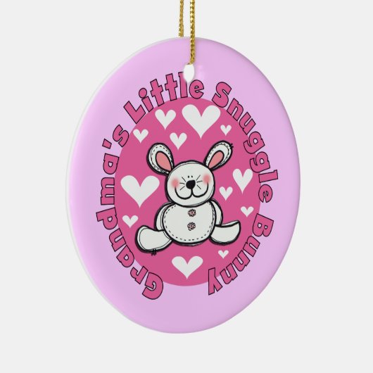 祖母の少し抱擁のバニー セラミックオーナメント (右)