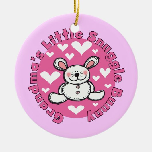 祖母の少し抱擁のバニー セラミックオーナメント (正面)