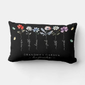祖母の庭と孫の名前Wildflowers ランバークッション (裏面)