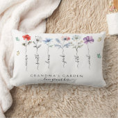 祖母の庭と孫の名前Wildflowers ランバークッション (ブランケット)