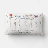 祖母の庭と孫の名前Wildflowers ランバークッション (正面)