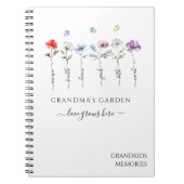 祖母の庭にお孫さんの名前を水彩画で ノートブック (正面)