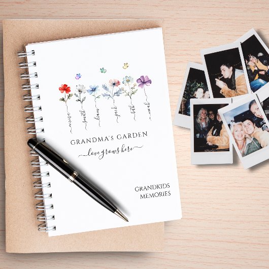 祖母の庭にお孫さんの名前を水彩画で ノートブック