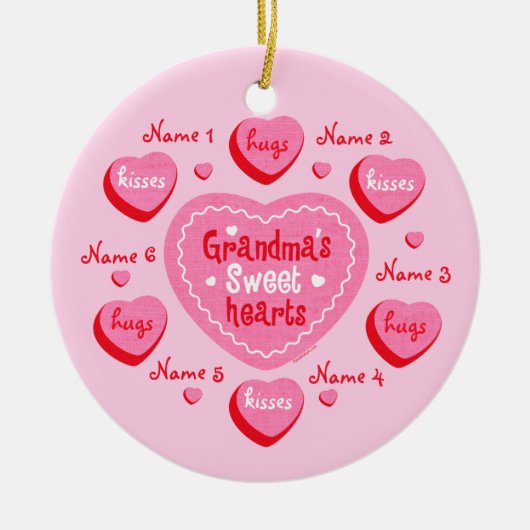 祖母の恋人のパーソナライズなオーナメント セラミックオーナメント (正面)