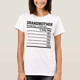 祖母の栄養の事実パーソナライズされた女性 Tシャツ