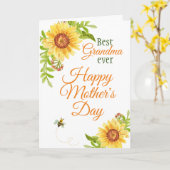 祖母の母の日フローラひまわり カード (黄色い花)