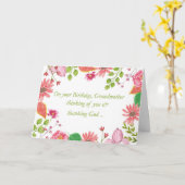 祖母の水の色の花の宗教誕生日 カード (黄色い花)