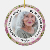 祖母の永遠の記憶 フラワーデザイン セラミックオーナメント (裏面)