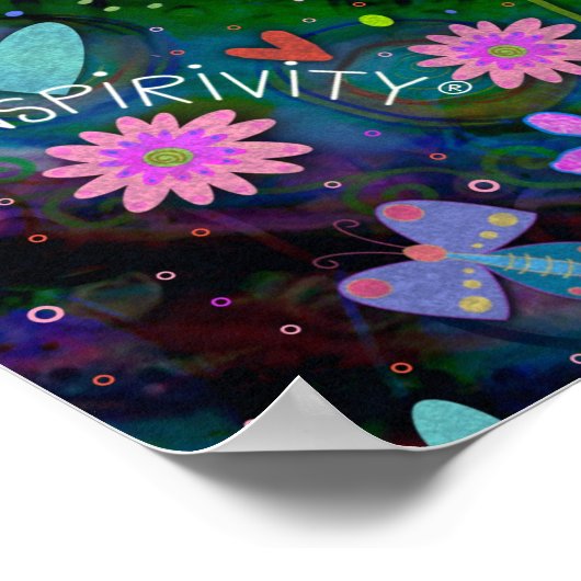 祖母の祈りの言葉引用文フローラかわいらしインスパイアズ ポスター (角)