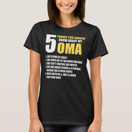 祖母の祖父母の定義ママ5大間ロー Tシャツ (正面)