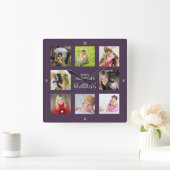 祖母の祖父PHOTOコラージギフト スクエア壁時計 (ホーム)