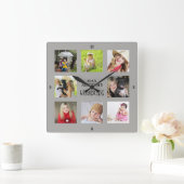 祖母の祖父PHOTOコラージギフト スクエア壁時計 (ホーム)