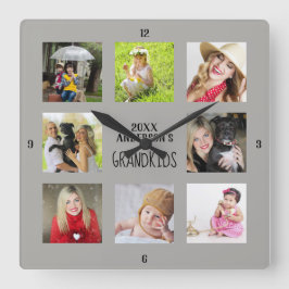 祖母の祖父PHOTOコラージギフト スクエア壁時計