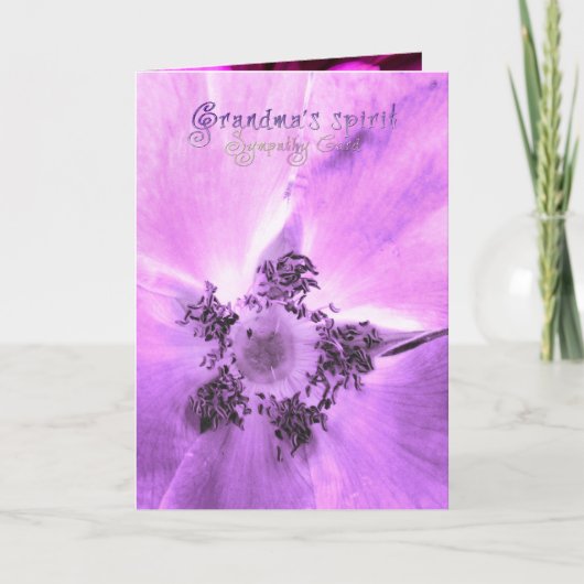 祖母の精神、悔やみや弔慰カード カード (正面)