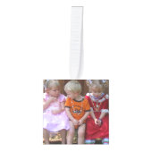 祖母の自慢話の写真の立方体のオーナメント キューブオーナメント (正面)