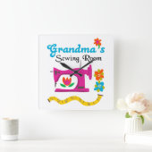 祖母の裁縫部屋 スクエア壁時計 (ホーム)