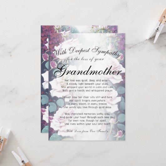 . .祖母の記念碑を失う カード (正面/裏面インサイチュ)