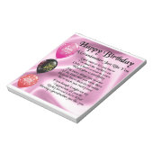 祖母の詩 – ハッピーバースデー ノートパッド (回転)