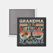 祖母の誕生日クルーザーバケーションスクエア マグネット (正面/裏面)