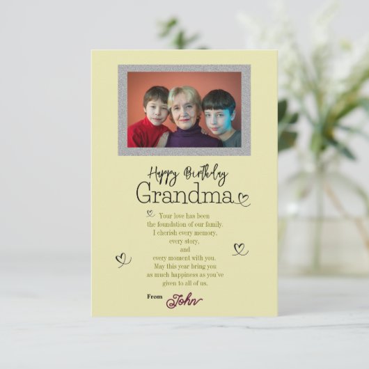 祖母の誕生日 カード (スタンド正面)
