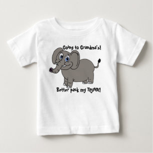 祖母の象の乳児のTシャツへ行くこと ベビーTシャツ