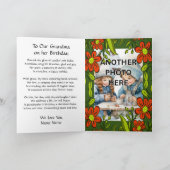 祖母の赤い花枠に2枚の写真を追加 カード (内部)