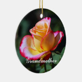 祖母の赤くおよび黄色およびピンクのバラのオーナメント セラミックオーナメント (右)
