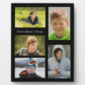 祖母の黒い孫の写真少年 フォトプラーク (正面)