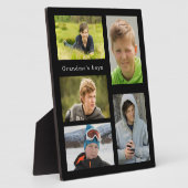 祖母の黒い孫の写真少年 フォトプラーク (側面)