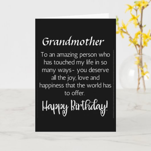 *祖母の*誕生日への驚くべき願い カード (黄色い花)