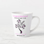 祖母はピンクのフローラ家族の木 カフェラテマグ (右)