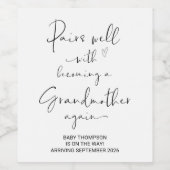 祖母は再び妊娠の発表ママになる ワインラベル (シングルラベル)