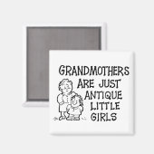 祖母は単なるアンティーク小さな女の子磁石 マグネット (正面/裏面)