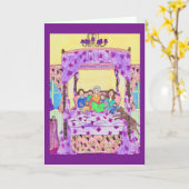 祖母は子供、犬の挨拶状に読みます カード (黄色い花)