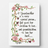 祖母は特別な人だ フォトプラーク (正面)