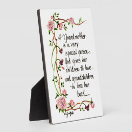 祖母は特別な人だ フォトプラーク