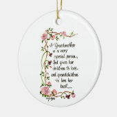 祖母は特別な人のフローラ文字 セラミックオーナメント (左)